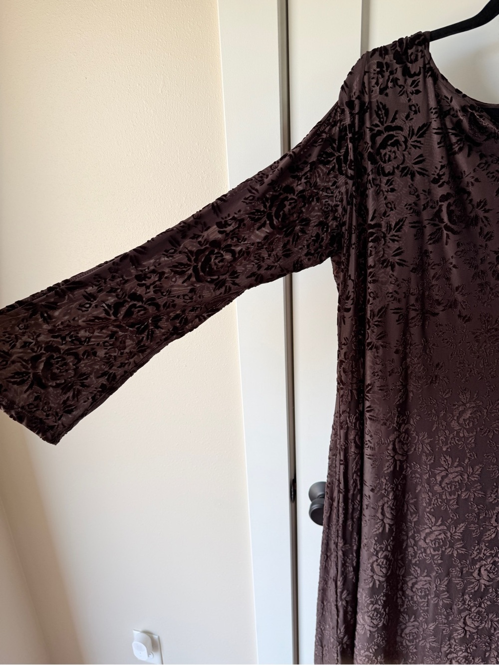 NWT Gap Velvet Floral Maxi Dress Long Sleeve XXL - Picture 2 of 7